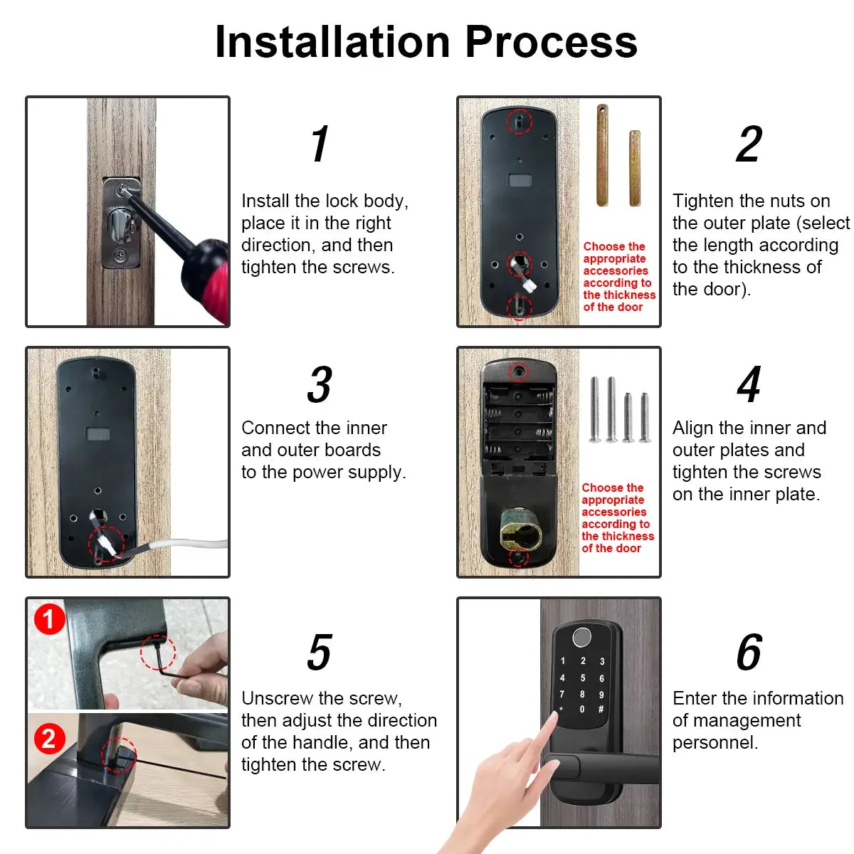 Simples Market WiFi smart door lock, black electronic lock with biometric fingerprint and app control