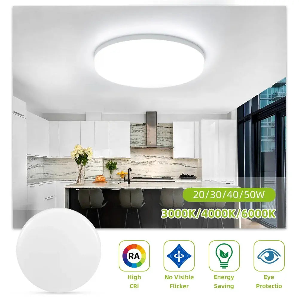 Simples Market LED ceiling light panel, ultra-thin round ceiling lamp for kitchen/bedroom, 20/30/40/50W, 3000K-6000K.