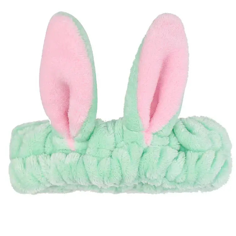 BambooBloom Rabbit Ear Headband Soft Bamboo Fiber With Elastic Strap For Washing And Makeup