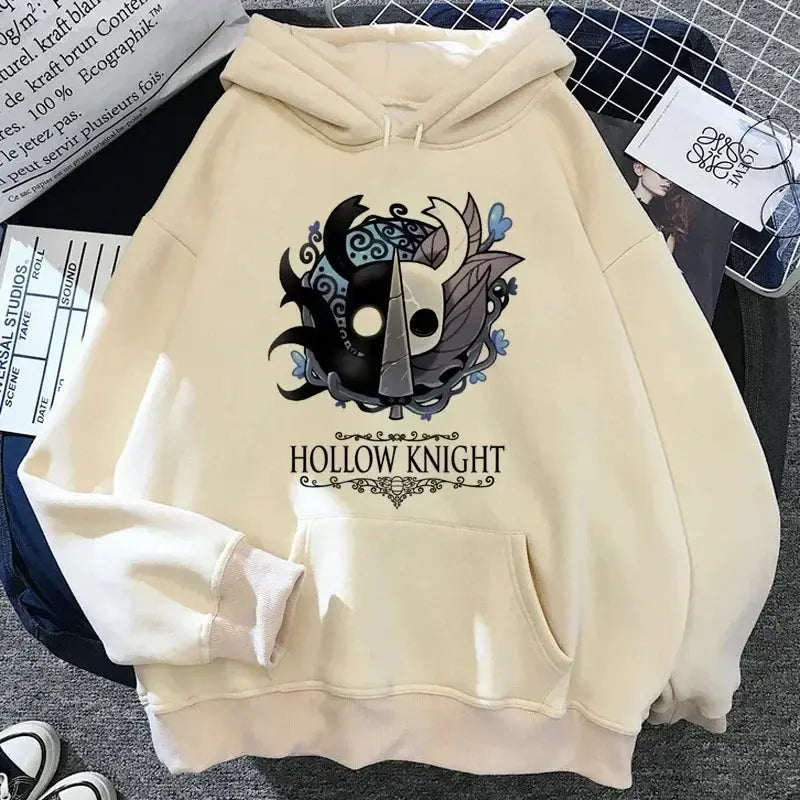 Hollow Knight Hoodie Grunge Y2K Aesthetic Cartoon Graphic Pullover For Autumn And Winter Wear