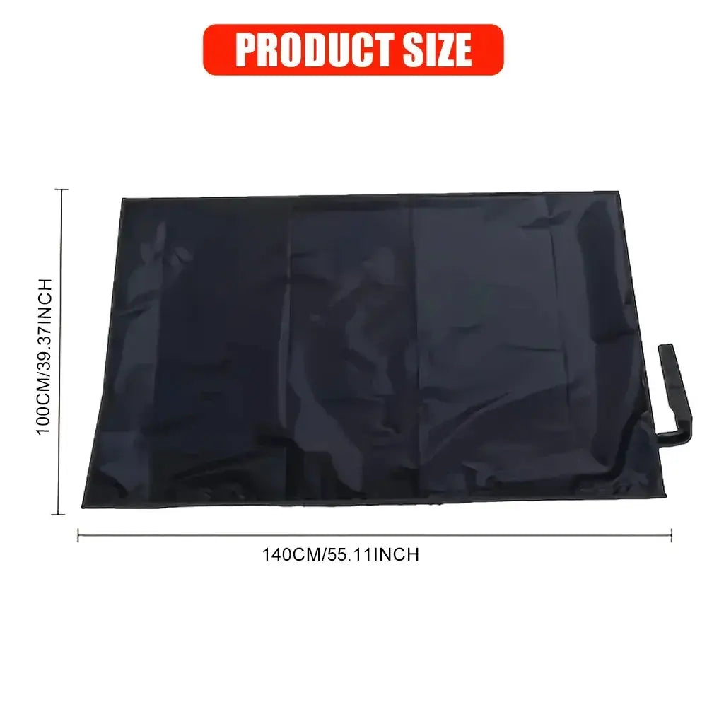 Simples Market black waterproof cargo mat; polyester trunk liner for car/SUV with strap, 140x100 cm