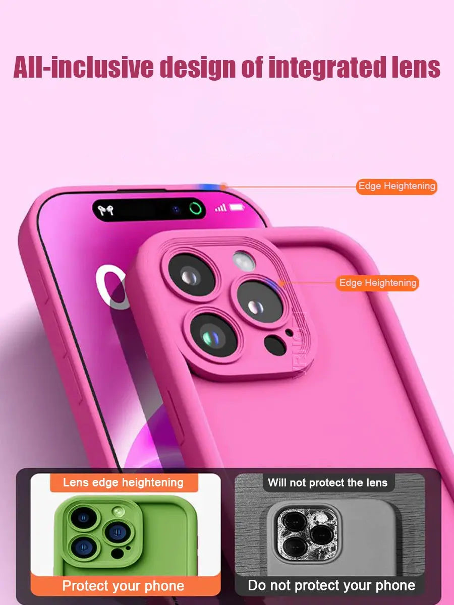 Pure Colour Thickened Shockproof Case for iPhone 11 Through 17 Pro Max and Air Series with TPU Drop Protection