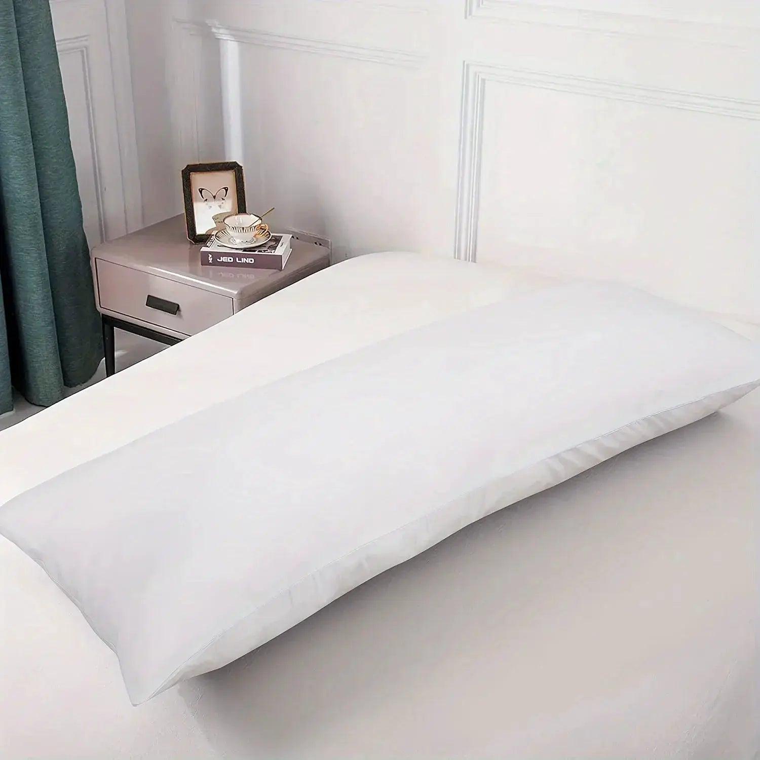 Body pillow cover 20x54 by Simples Market in white double-brushed polyester