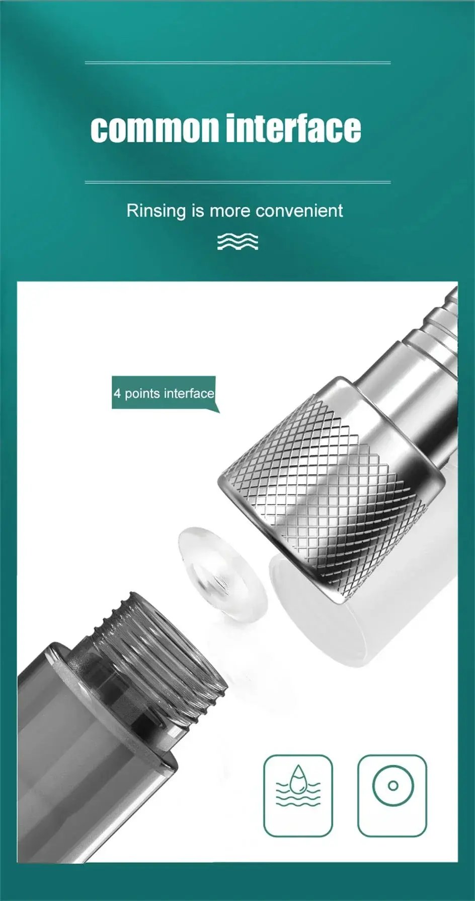 Simples Market 10-mode handheld showerhead with filter, chrome finish
