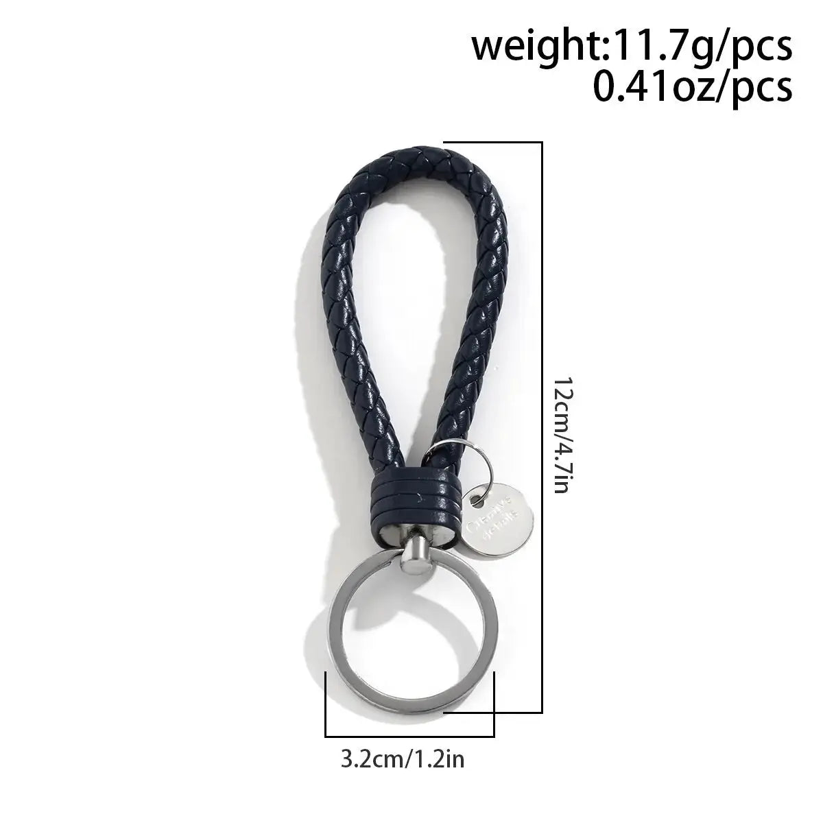 2 Piece PU Leather Braided Woven Rope Keychains Set For Bag Pendants And Key Rings Men Women Gift Jewelry