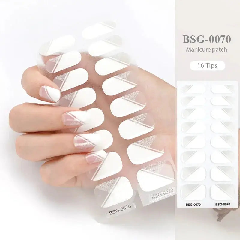Simples Market gel nail wrap set BSG-0070, 16 tips, full-cover manicure patches