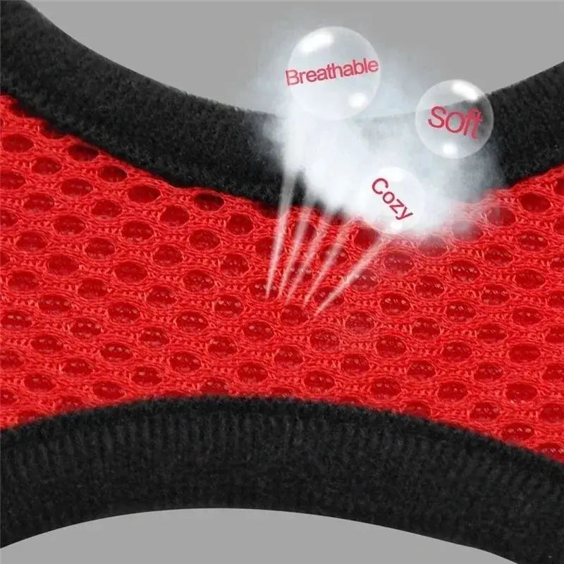 Adjustable Polyester Mesh Cat Harness Vest And Leash Set For Small To Medium Dogs And Cats With Reflective Piping
