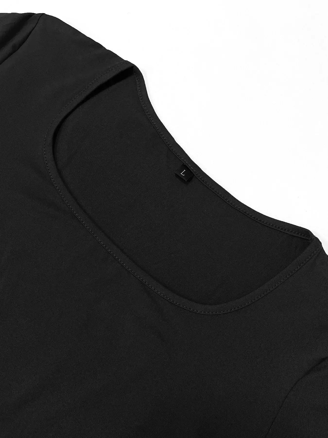 LuxeLine Womens Solid Long Sleeve Bodycon Dress With Square Neckline Ankle Length Silhouette And Stretch Fabric