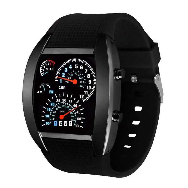 VeloTime Racing Dashboard Digital Watch With Bold LED Display For Sporty Fashion And Daily Wear