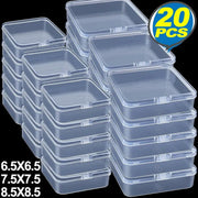 ClearView Transparent Plastic Storage Containers With Hinged Lids For Jewelry Crafts And Tabletop Organization