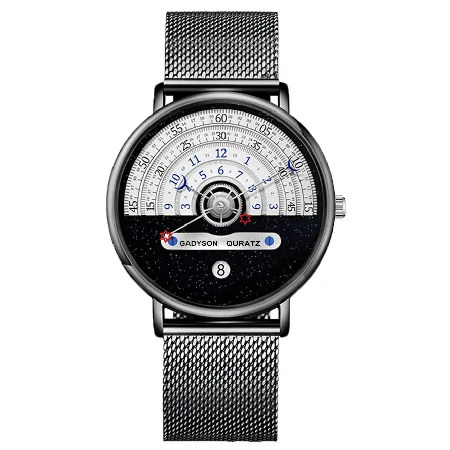 Mens Business Quartz Watch With Date Calendar Stainless Steel Strap Professional Style