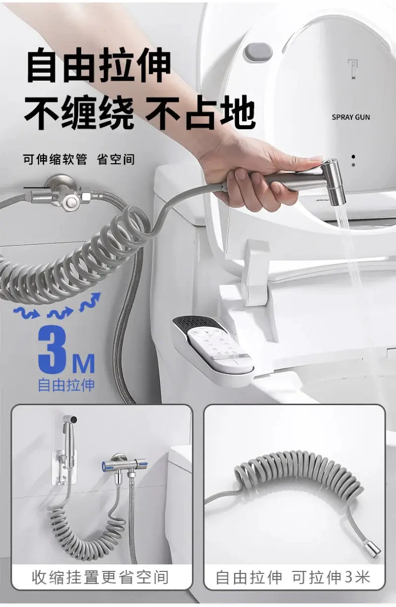 Simples Market handheld stainless steel spray gun for toilet sink with 3m retractable hose