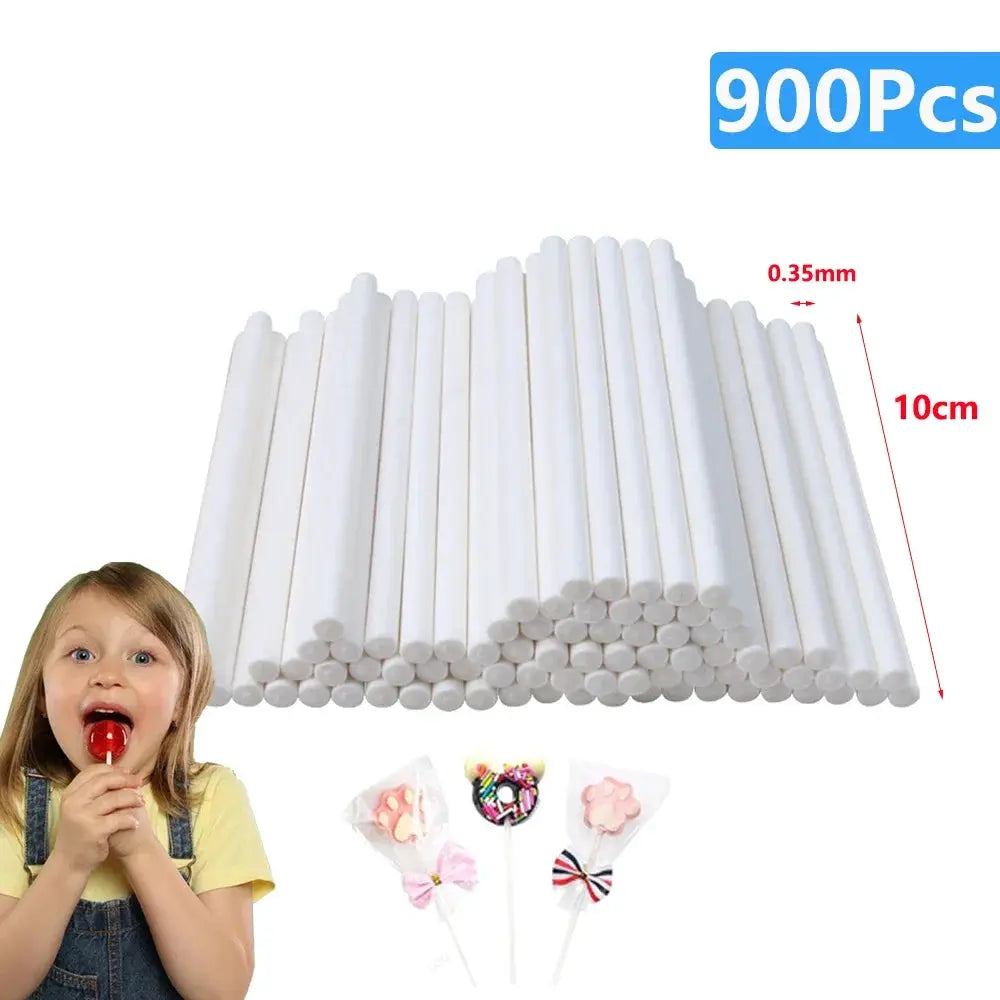 White Paper Lollipop Sticks Solid Core 20 To 1500 Pcs For Cake Pops Party Desserts Candy Making