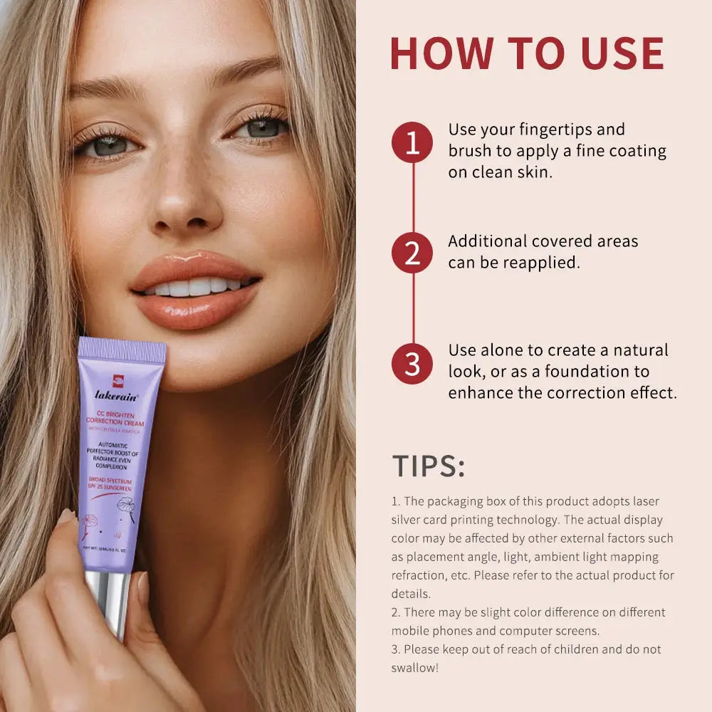 Korean Glow CC Cream Color Changing Liquid Foundation With High Coverage Hydrating Water Gel Formula