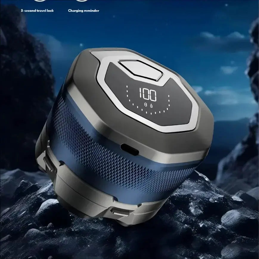 HOMEFISH Electric head shaver for bald men, 6D magnetic razor, rechargeable, LED display, blue-gray waterproof body