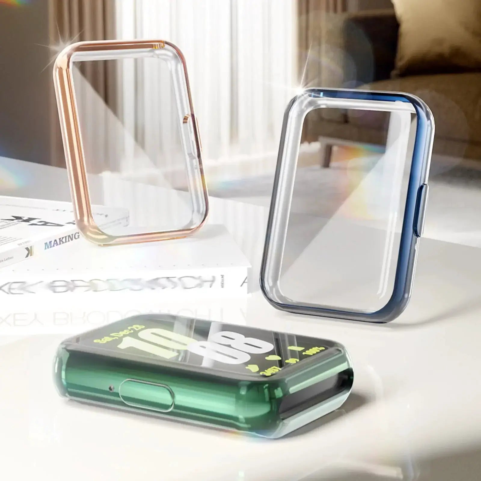 Case for Samsung Galaxy Fit3 TPU full-coverage protector with rose-gold and blue frames by Simples Market