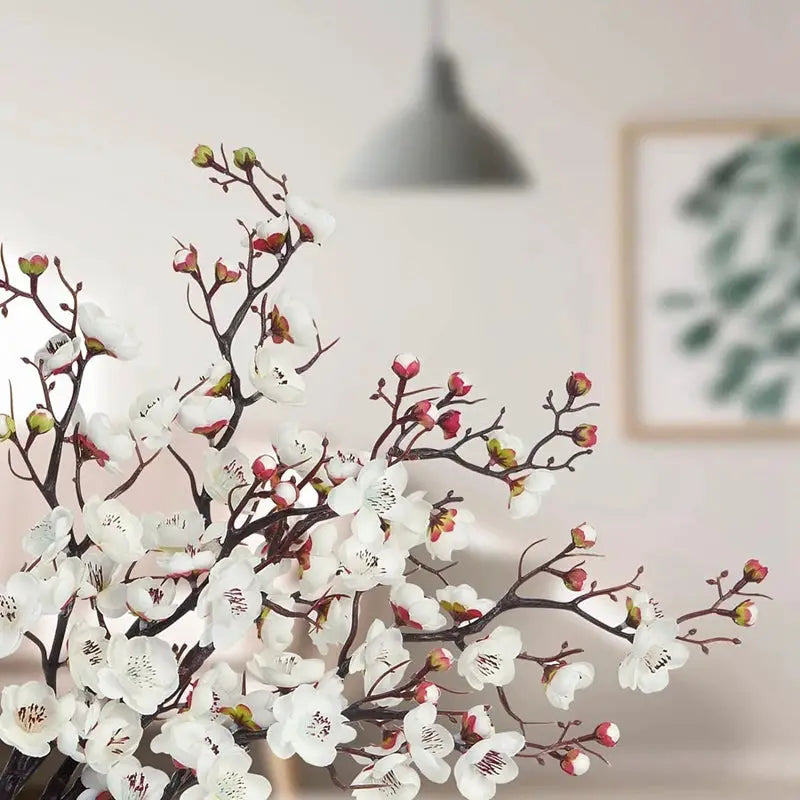 1Pc Artificial Plum Blossom And Peach Branch Silk Flowers For Home Wedding Party Decor And Wreaths