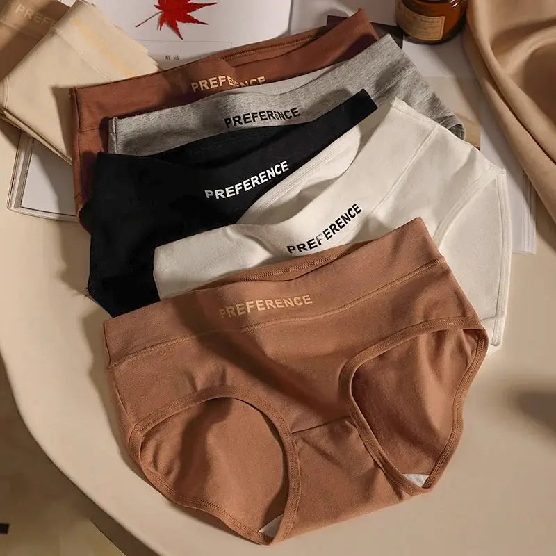 6-pack women cotton mid-waist briefs; PREFERENCE brand, warm tan and assorted colors