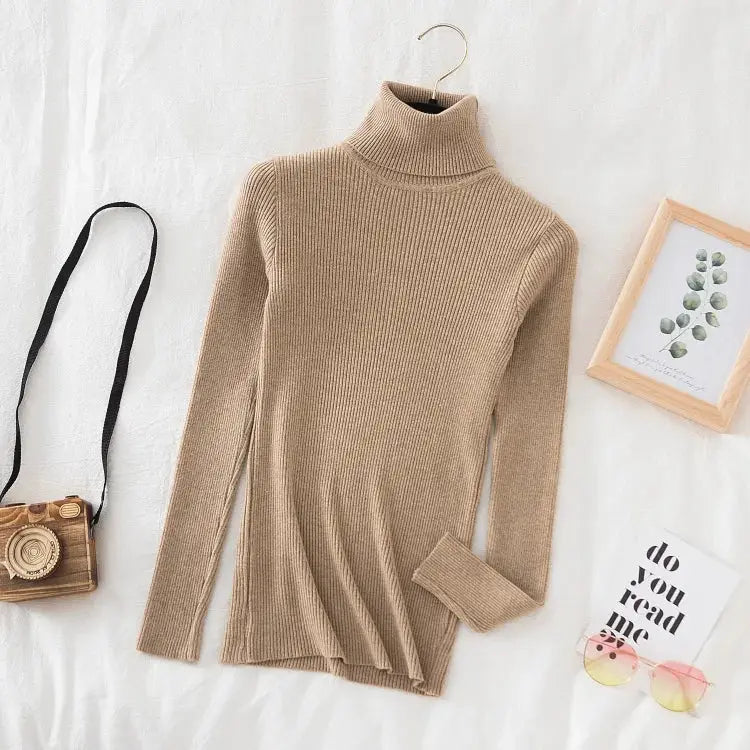 EverSoft Women Turtleneck Knitted Sweater Soft Cashmere Blend For Cozy Warmth In Autumn And Winter