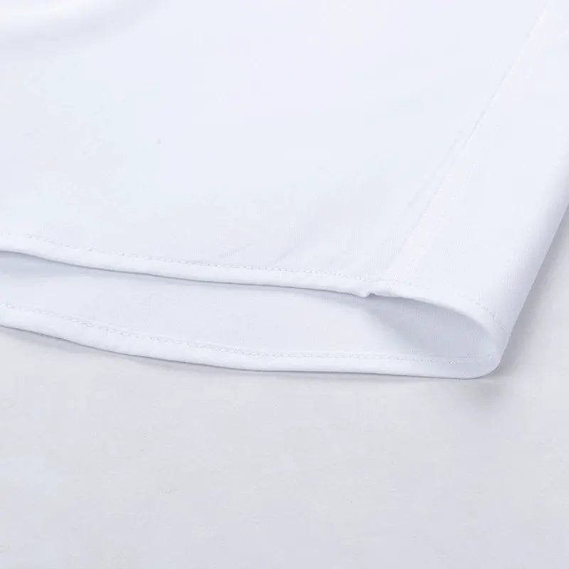 White dress shirt sleeve with folded cuff, plain fabric