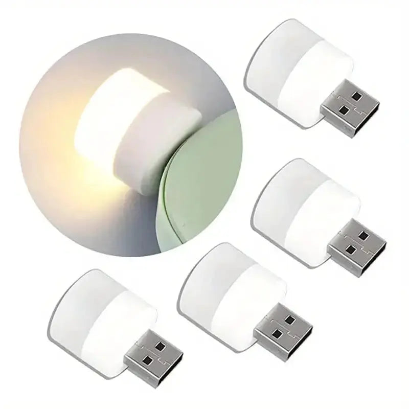 Mini USB Night Light Warm White Eye Protection Reading Lamp For Computer Power Bank And USB Wall Plug