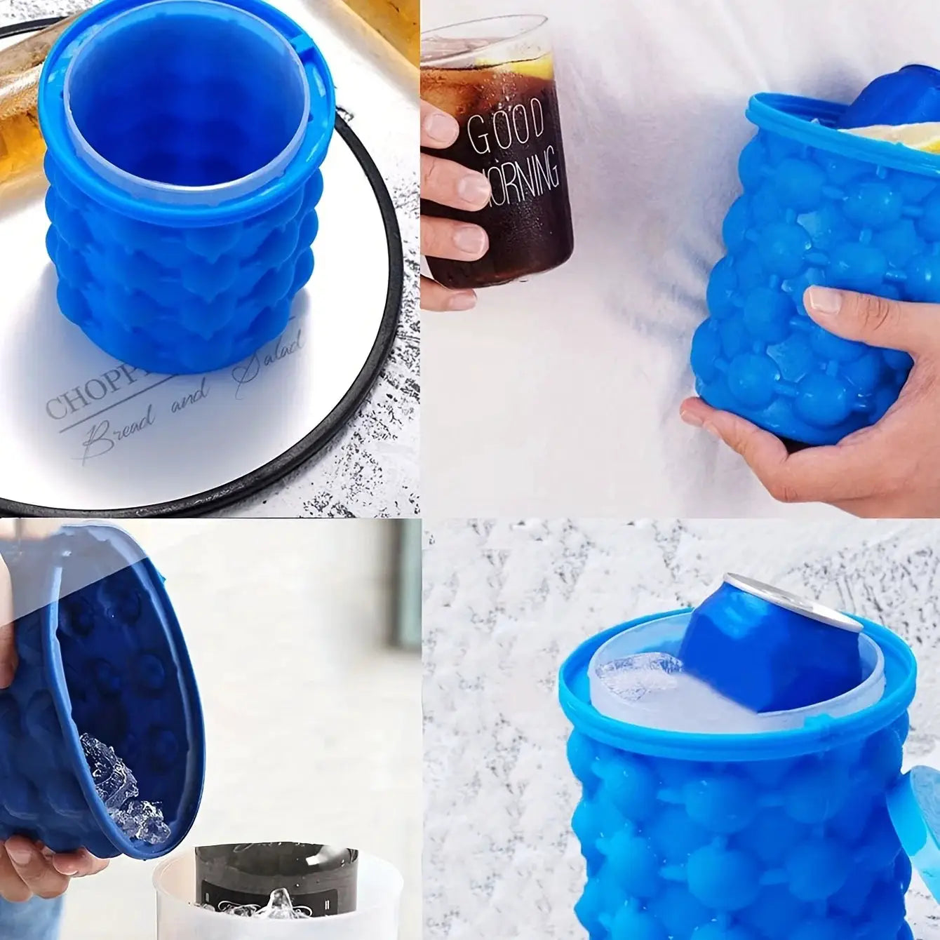 2 In 1 Silicone Ice Bucket And Ice Cube Mold For Quick Freezing And Easy Serving, Ideal For Bars And Parties
