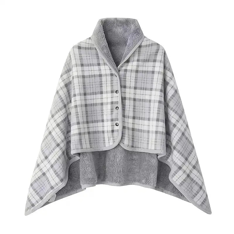 CozyNest Flannel Shawl Blanket Wearable Soft Cotton Polyester Blend For Office Warmth Travel And Home Use Casual Style