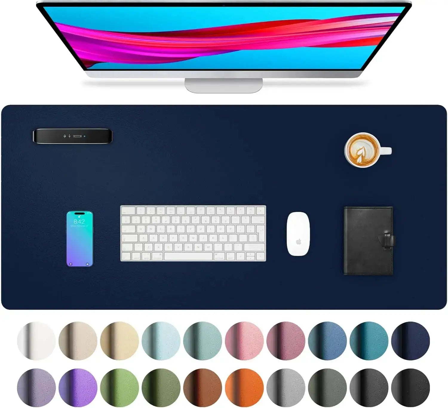 Large Waterproof PU Leather Desk Mat And Mouse Pad For Home Office Gaming Desk Pad With Non Slip Backing