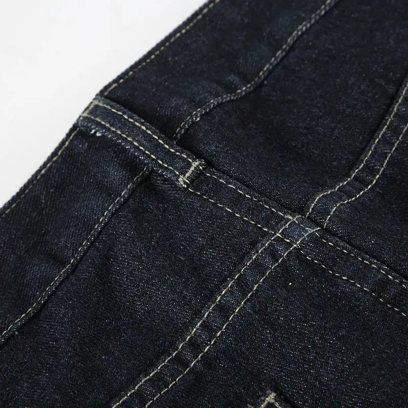 Women's Slim Fit Flared Jeans Y2K Low Rise Denim Embroidery Distressed