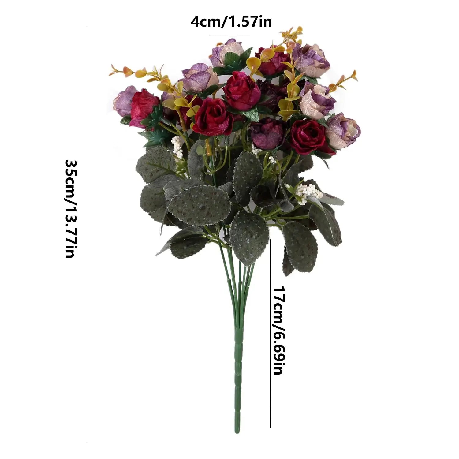 Artificial Silk Rose Bouquet 7 Stems 21 Heads for Wedding Christmas Wreath Home Decor Vase Bridal Bouquets
