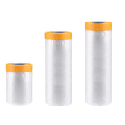PreTaped Masking Film Roll Painting And Decorating Protective Film Covering Skirting Boards Frames Cars And Auto Body
