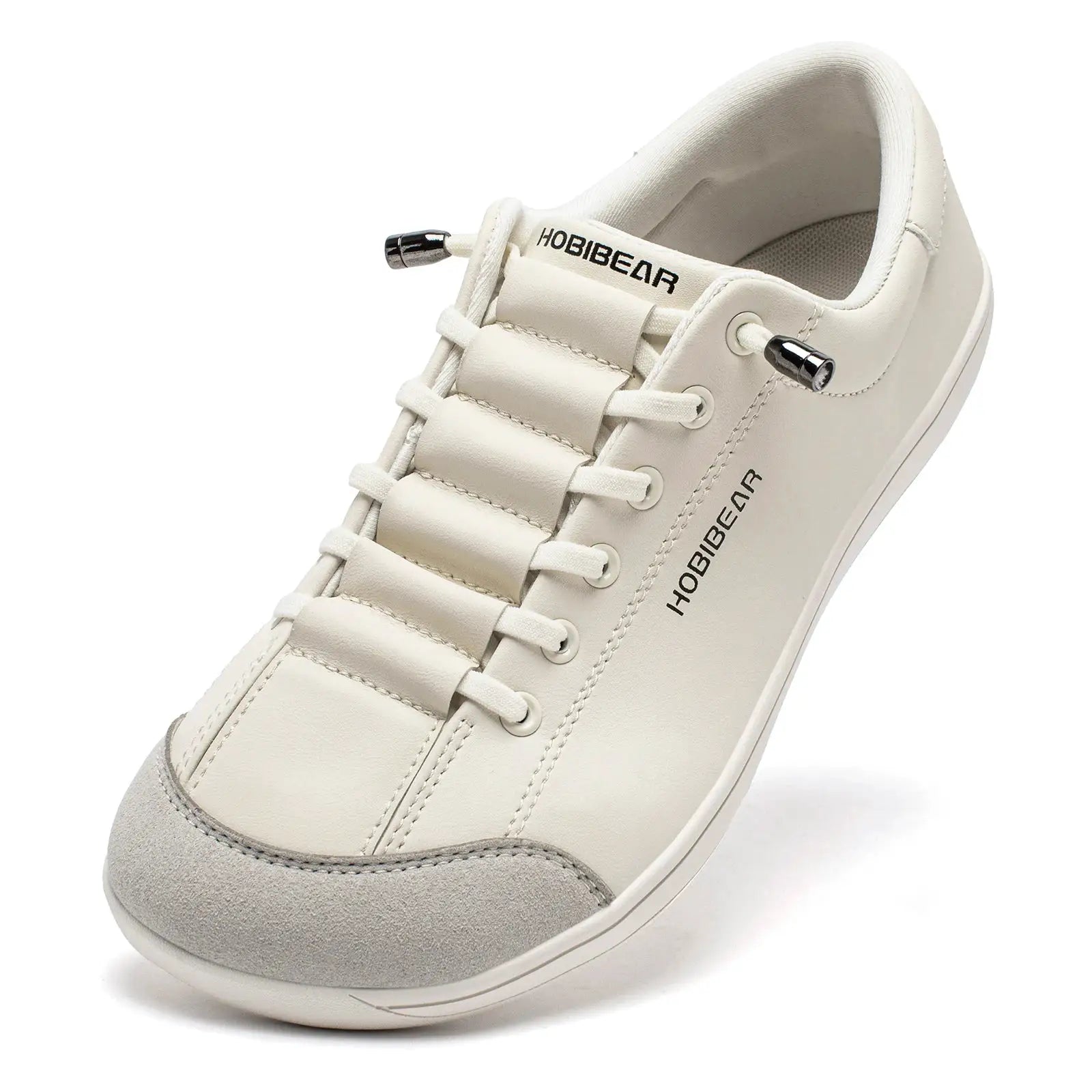 HOBIBEAR unisex barefoot Wide Toe Shoes Adjustable Slip On Minimalist Sneakers Artificial Leather For Natural Walking