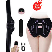 Simples Market EMS hip trainer kit for butt lifting with pink USB controller and black wearable shorts
