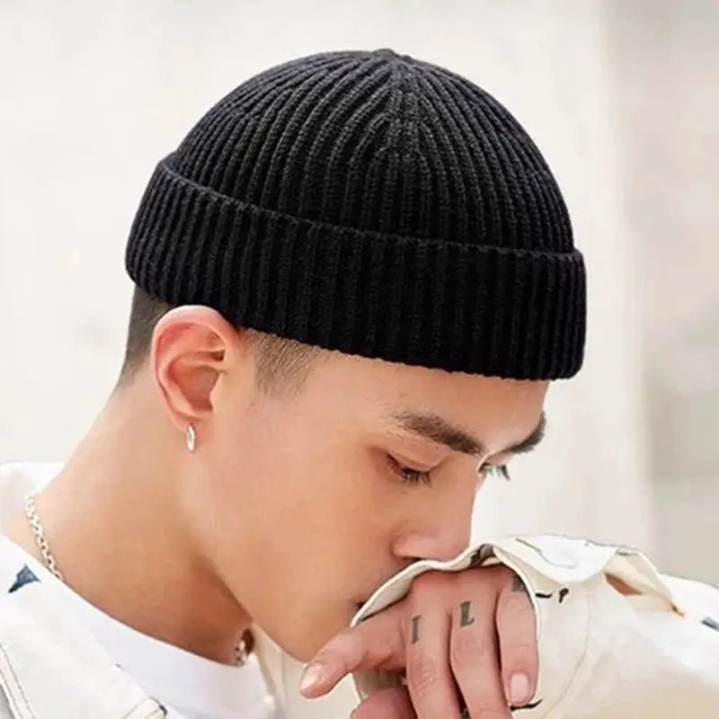 Rimiut Unisex Knitted Beanie Hat Wool Winter Cap Warm Solid Color Fashionable Autumn Men Women