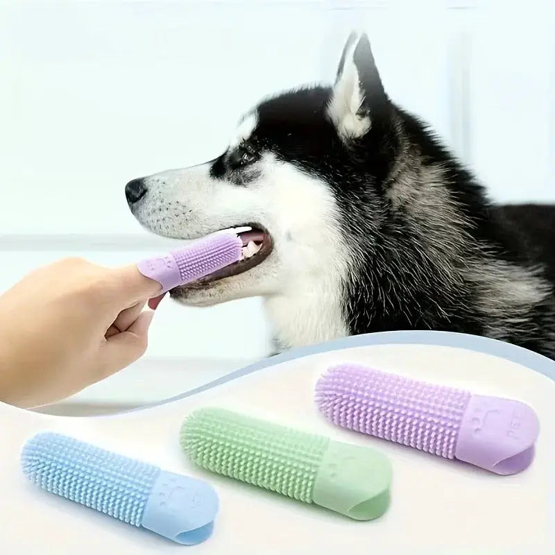 Soft Silicone Finger Dog Toothbrush 360 Degree Design for Dogs and Cats Durable Pet Finger Brush All Breeds