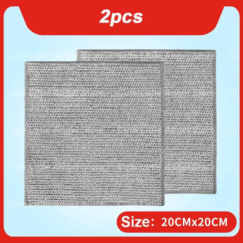 Simples Market steel wire cleaning cloths, 2pcs, silver-gray, 20cm x 20cm