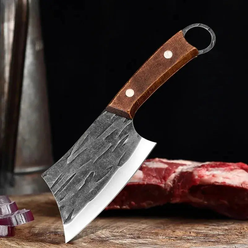 Professional Cleaver Knife For Slicing Fish Meat And Vegetables With Stainless Steel Blade And Wooden Handle