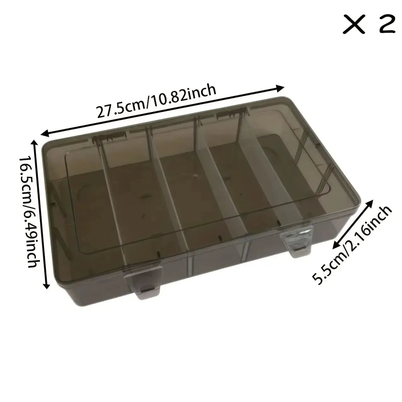Hardware tool storage box, 5-compartment transparent organizer for screws and small parts, Simples Market 2-pack