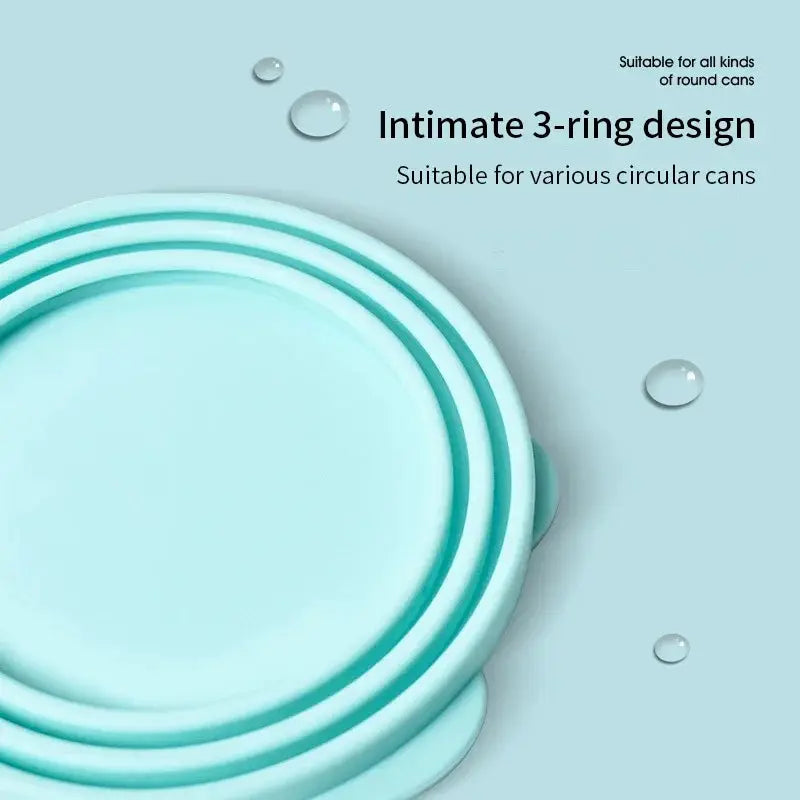 Portable Silicone 2-in-1 Pet Food Sealer Lid and Serving Spoon for Dogs and Cats Bowls