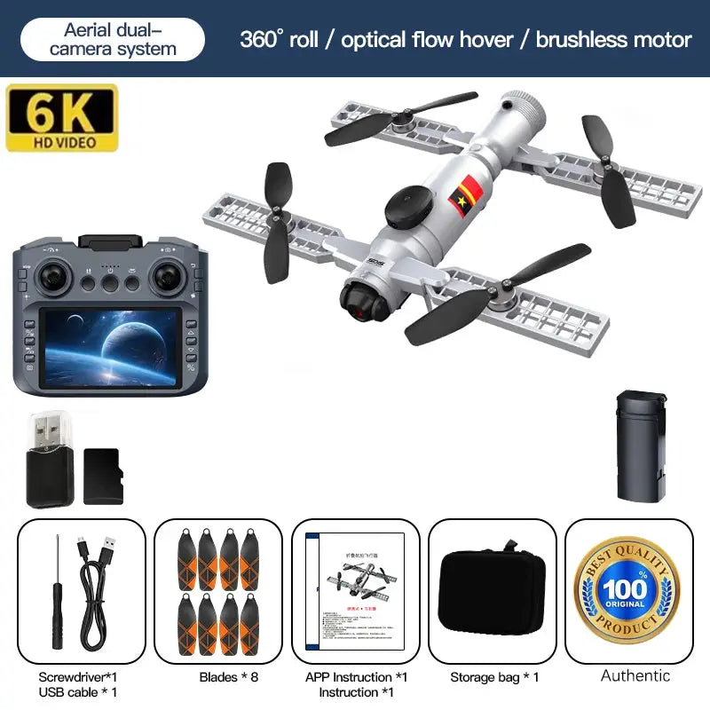 Simples Market AE22 infrared obstacle-avoidance quadcopter with remote, 8 propeller blades and included accessories