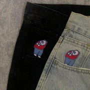 Y2K Embroidery Baggy Boy Jeans Women Streetwear Gothic Denim Trousers
