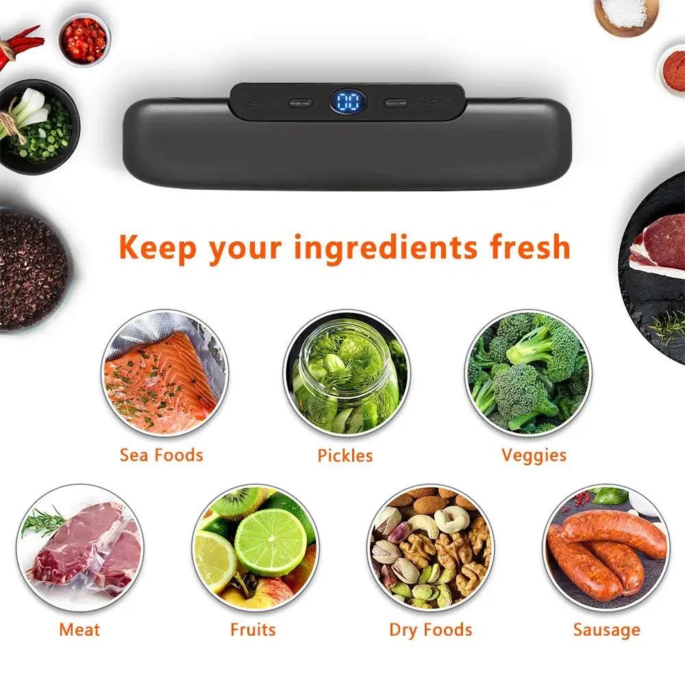 SaengQ Vacuum Sealer Packaging Machine CE Certified With Free 10 Pcs Vacuum Bags For Household Food Sealing