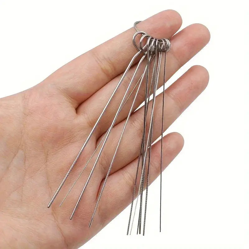 PureFlow Stainless Steel Needle Shower Head Cleaning Brush Set For Clogged Nozzles And Fits Multiple Shower Head Sizes