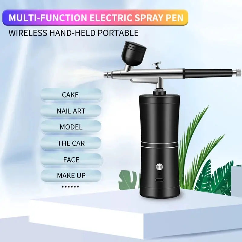 Portable Rechargeable Wireless Airbrush Compressor Single Action Spray Gun For Face Beauty Nail Art Tattoos Cake Paint