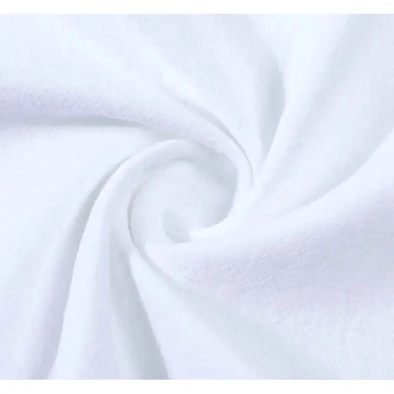 Simples Market white men's long sleeve casual shirt fabric close-up, soft linen-style material