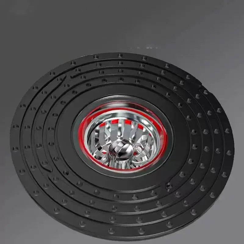 Simples Market ABS floor drain core shower strainer cover, round black with stainless steel inner grate.