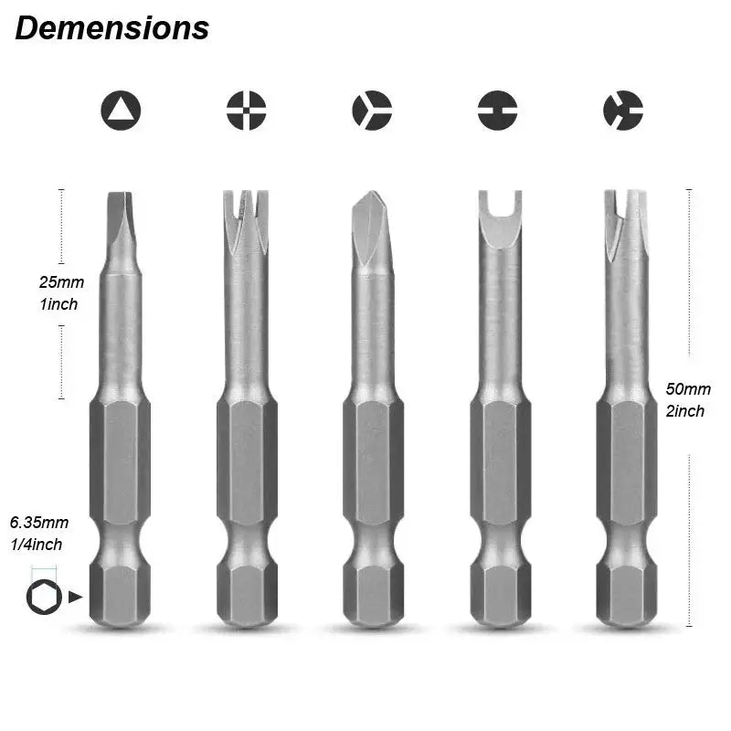 Magnetic Screwdriver Set Y Shaped U Shaped Triangle Three Point Bits Security Tip Repair Tool Power Drill Accessories