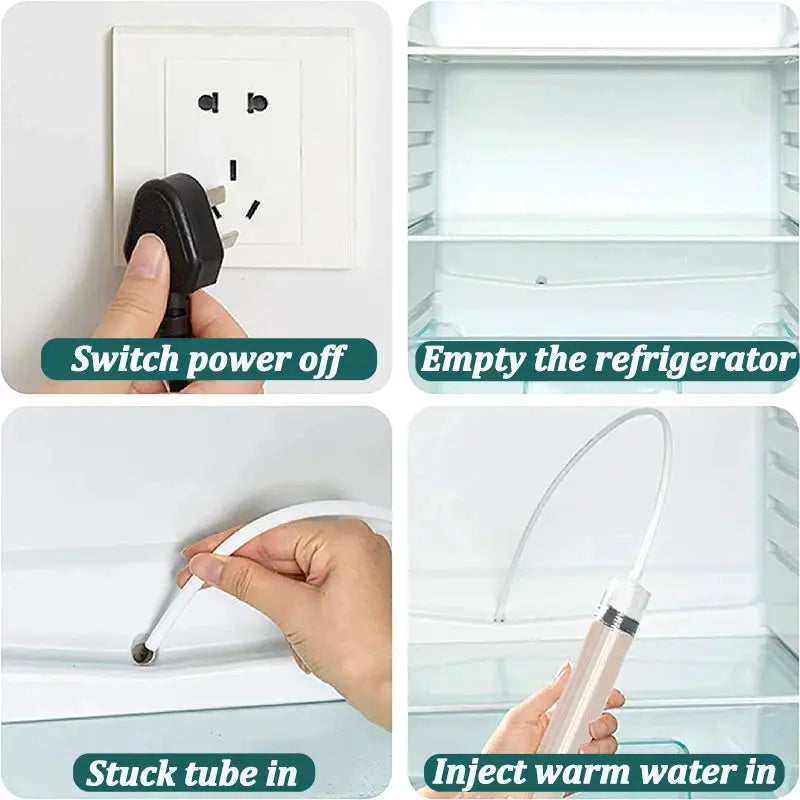 Simples Market refrigerator drain hole cleaner with a white flexible wand for unclogging fridge drainage