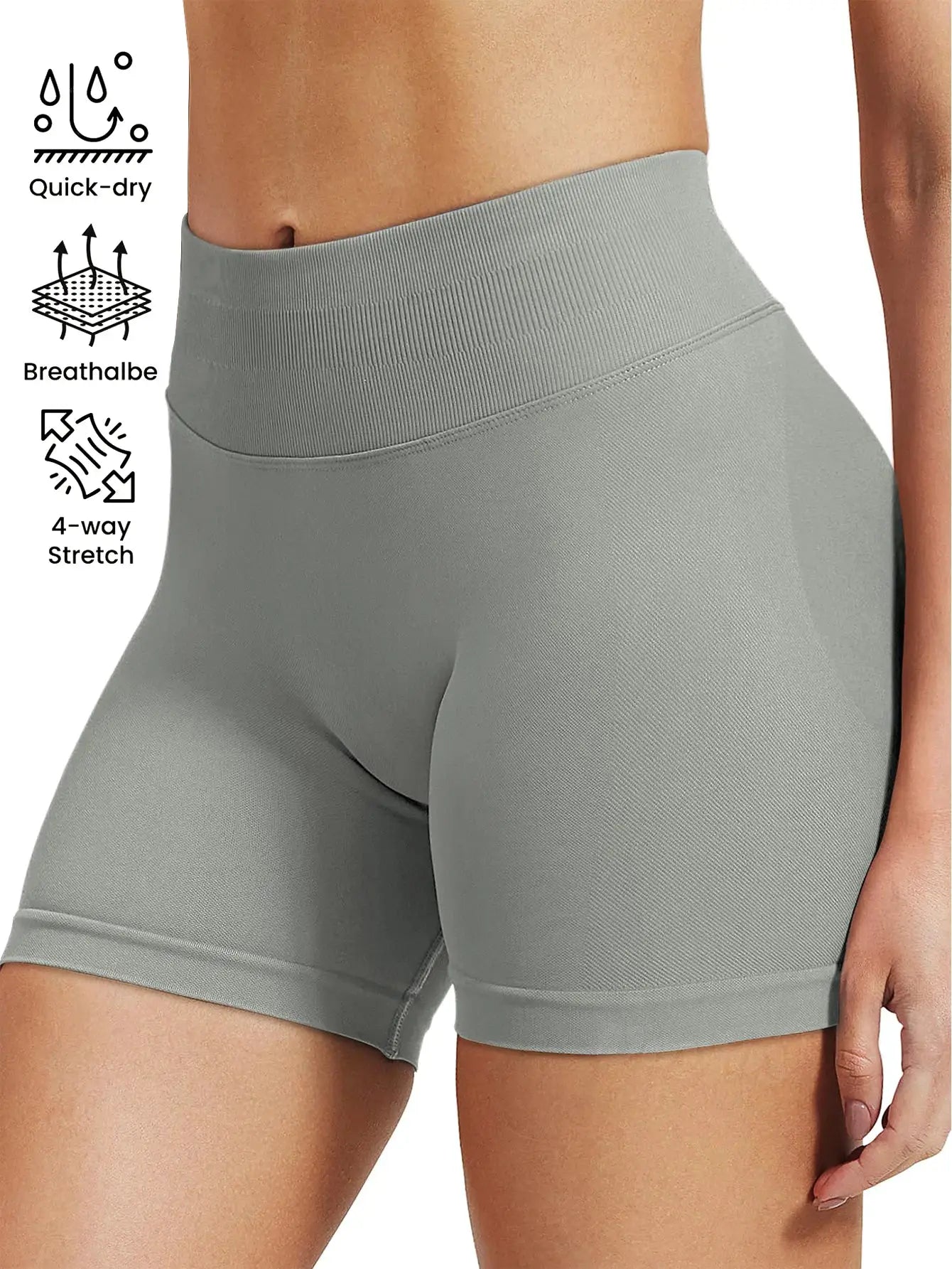 FlexFlow Pilates Knit Shorts High Stretch For Medium Intensity Training No Awkward Lines