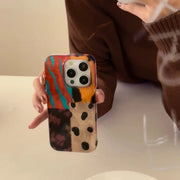 VividGuard Retro Leopard Stitch Phone Case For iPhone 13 Through 17 Pro Max Vintage Style Protection